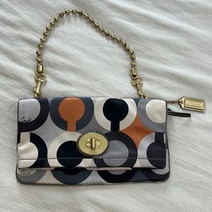 Coach clutch with gold chain